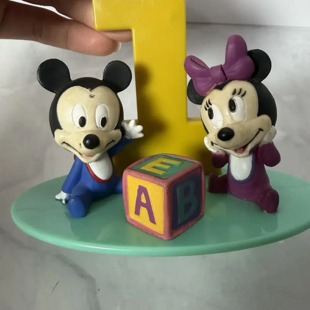 Baby Mickey & Minnie Mouse Disney 1st Birthday Cake Topper Decopak